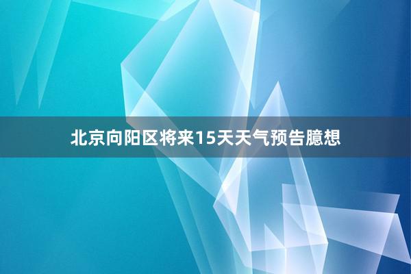 北京向阳区将来15天天气预告臆想